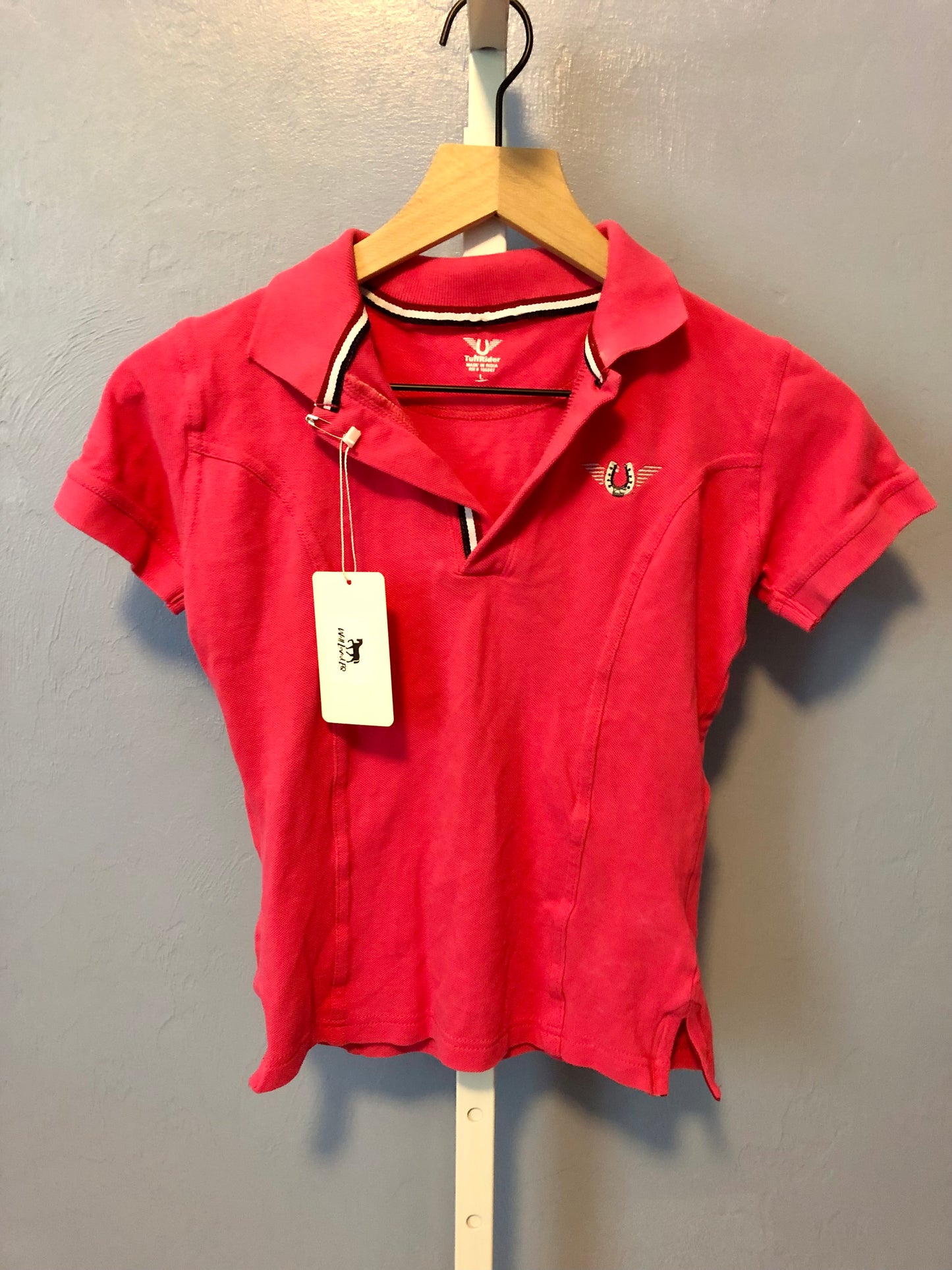 Kids TuffRider V-neck Polo in Size L- 222A